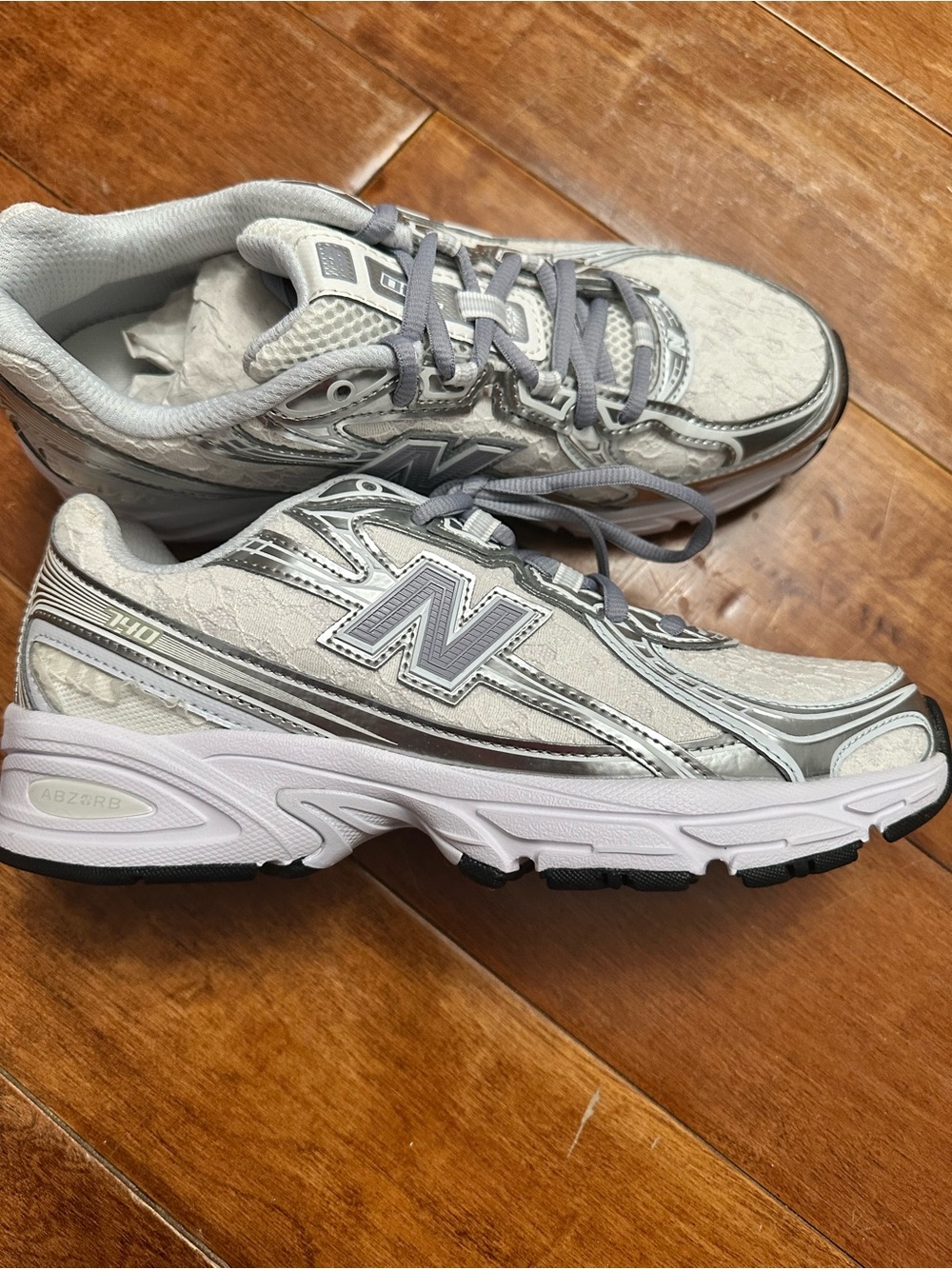 New Balance Women's Silver, White and Gray Running Sneakers